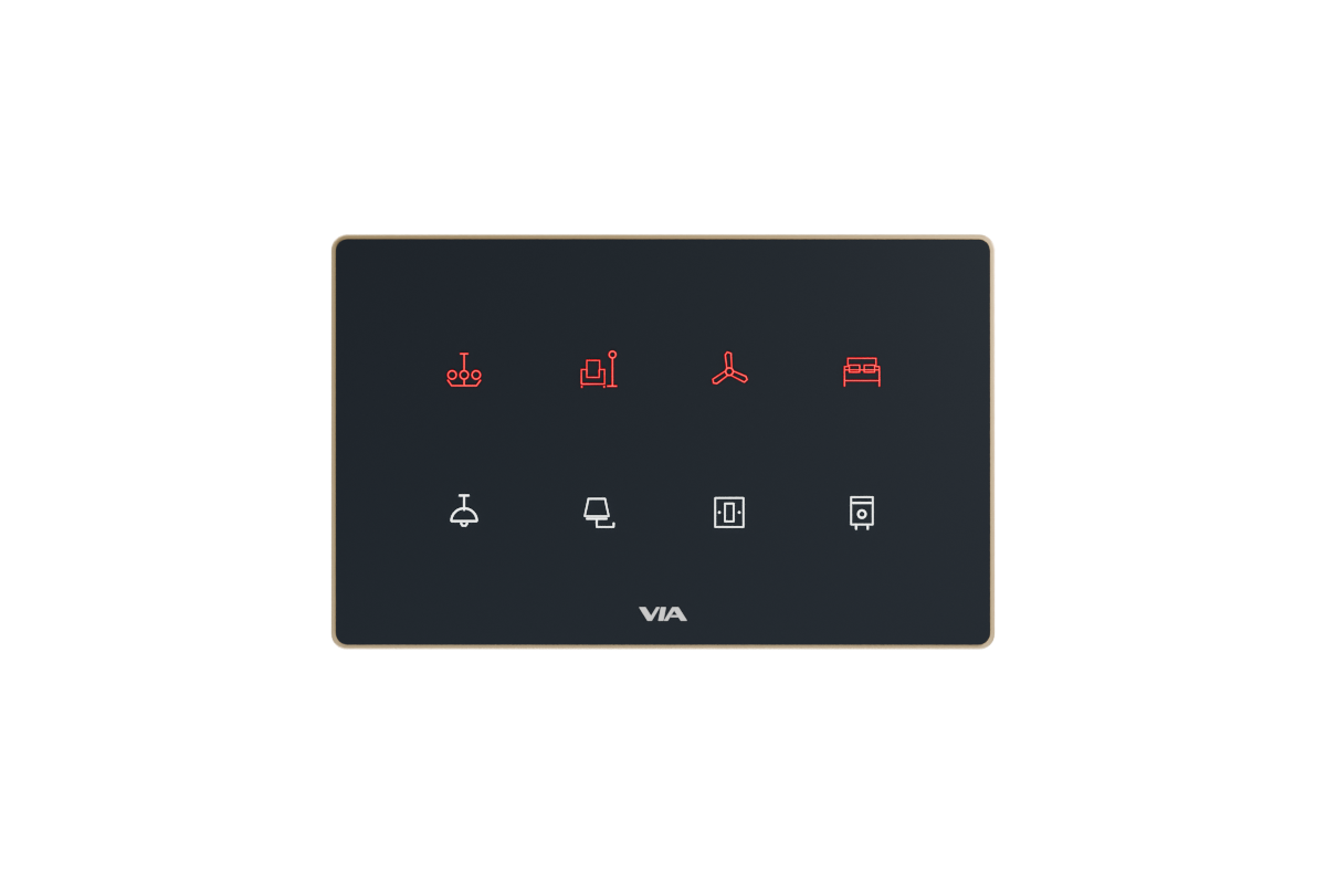 VIA NEXUS 4 studio render — Eight switch icons; no socket